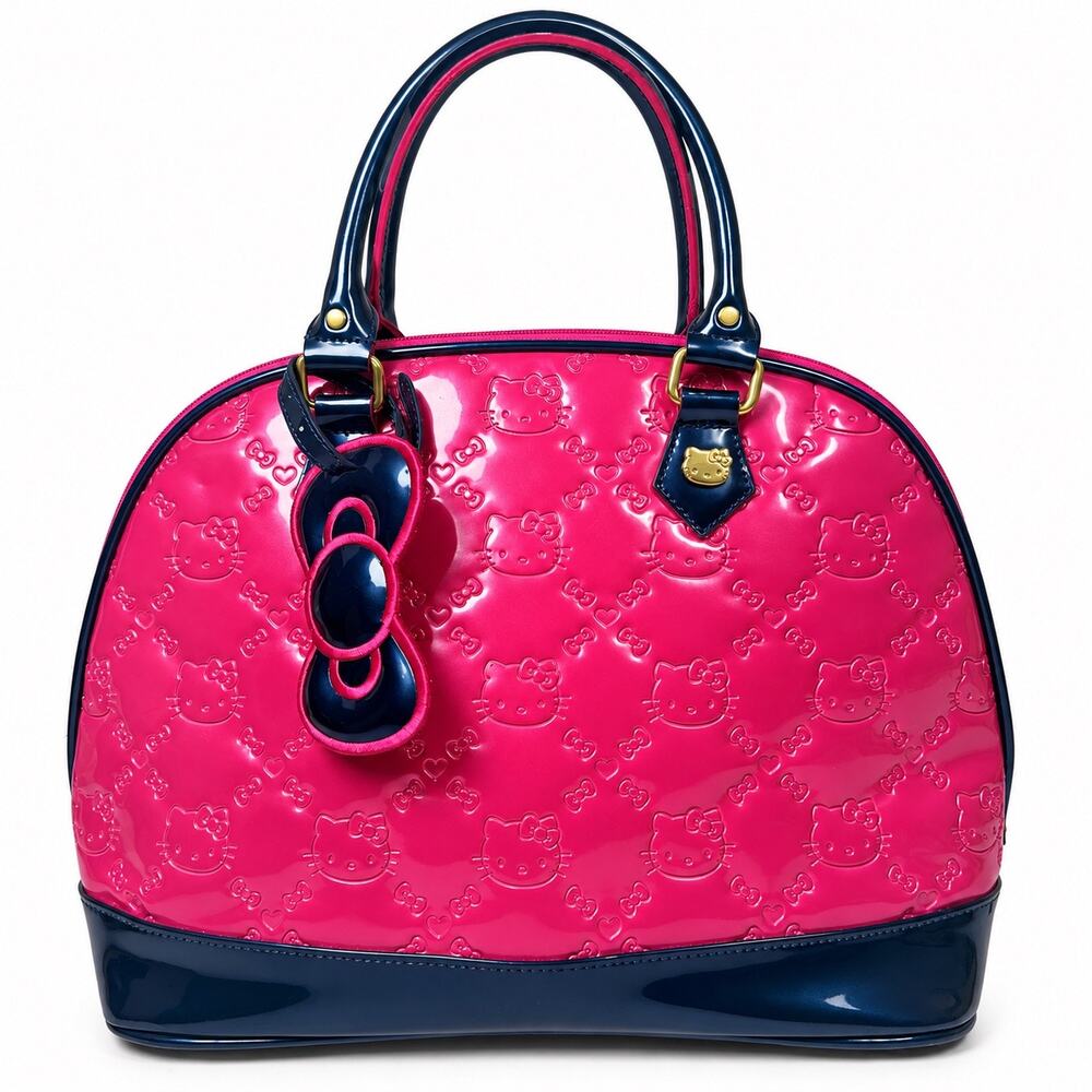 Loungefly Hello Kitty Embossed Dome Satchel Bag Hot Pink Navy Womens Y2K